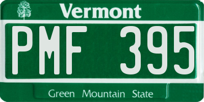VT license plate PMF395