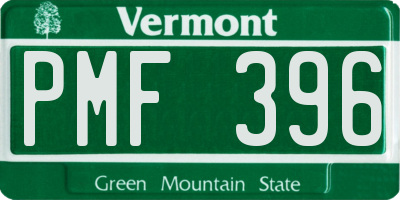 VT license plate PMF396