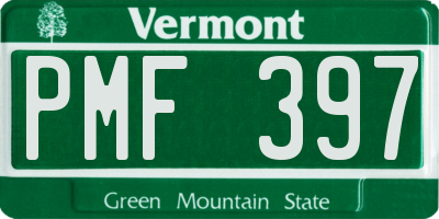 VT license plate PMF397