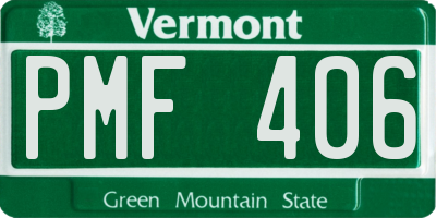 VT license plate PMF406