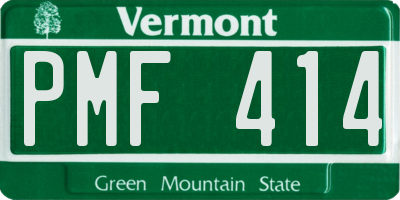 VT license plate PMF414