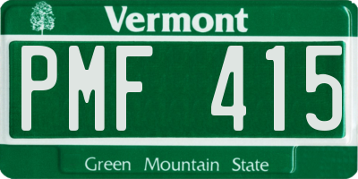 VT license plate PMF415