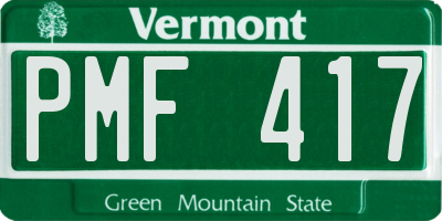 VT license plate PMF417