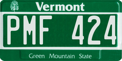 VT license plate PMF424