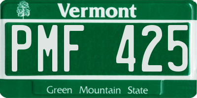 VT license plate PMF425