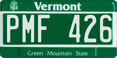 VT license plate PMF426