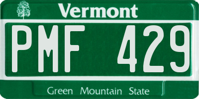 VT license plate PMF429