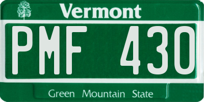 VT license plate PMF430