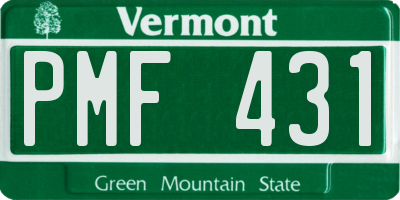 VT license plate PMF431