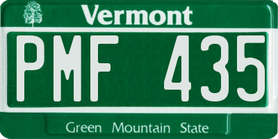 VT license plate PMF435