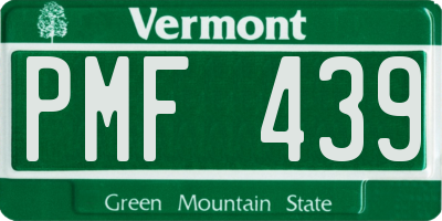 VT license plate PMF439