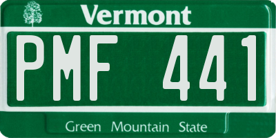 VT license plate PMF441