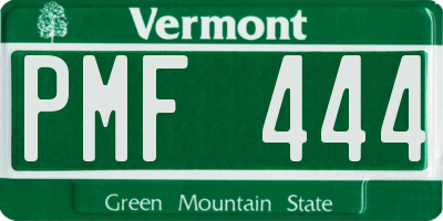 VT license plate PMF444