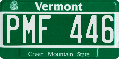 VT license plate PMF446