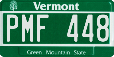 VT license plate PMF448