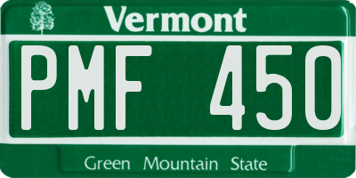 VT license plate PMF450