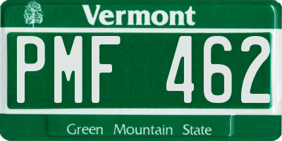 VT license plate PMF462