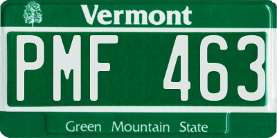 VT license plate PMF463