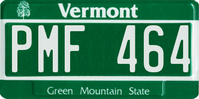 VT license plate PMF464