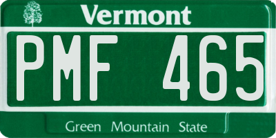 VT license plate PMF465