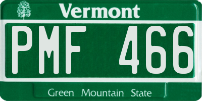 VT license plate PMF466