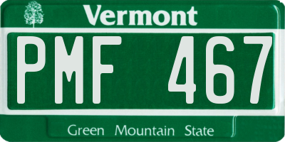 VT license plate PMF467