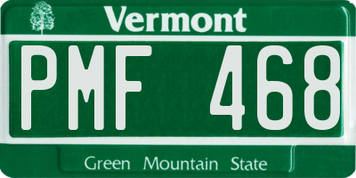 VT license plate PMF468