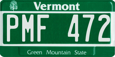 VT license plate PMF472