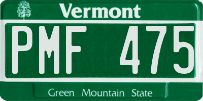 VT license plate PMF475