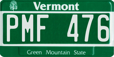 VT license plate PMF476