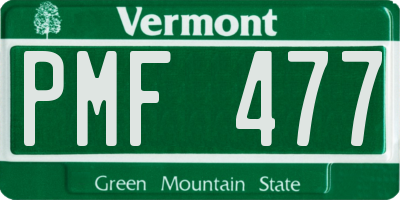 VT license plate PMF477