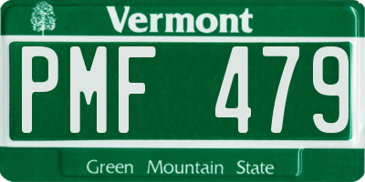 VT license plate PMF479