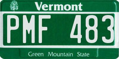 VT license plate PMF483