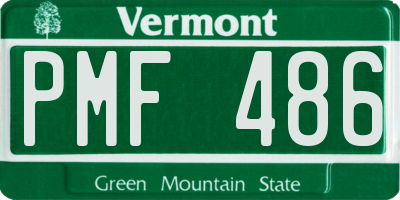 VT license plate PMF486