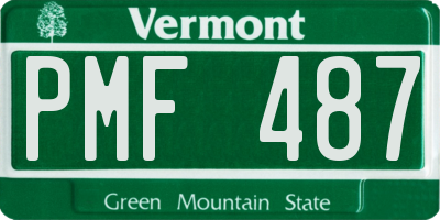 VT license plate PMF487