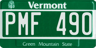 VT license plate PMF490