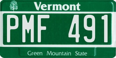 VT license plate PMF491
