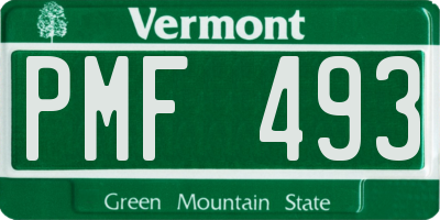 VT license plate PMF493