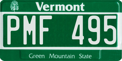 VT license plate PMF495