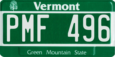 VT license plate PMF496