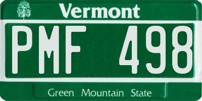 VT license plate PMF498
