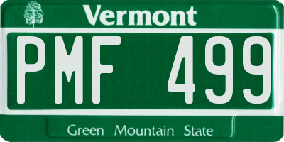VT license plate PMF499