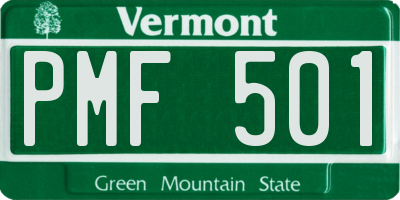 VT license plate PMF501