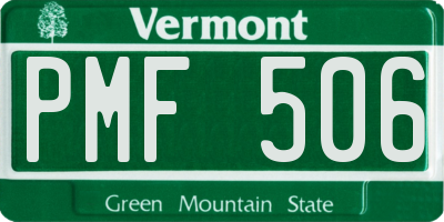 VT license plate PMF506