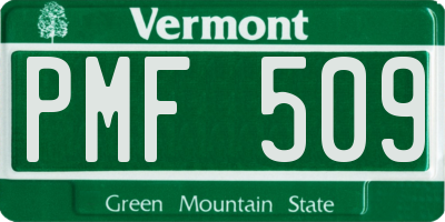 VT license plate PMF509