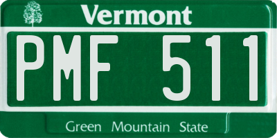 VT license plate PMF511
