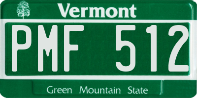 VT license plate PMF512