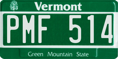 VT license plate PMF514