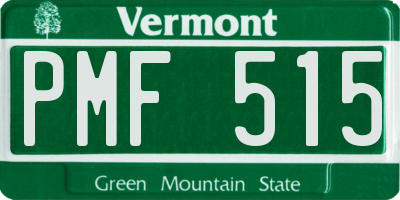 VT license plate PMF515