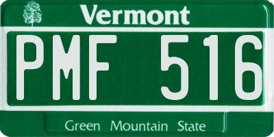 VT license plate PMF516